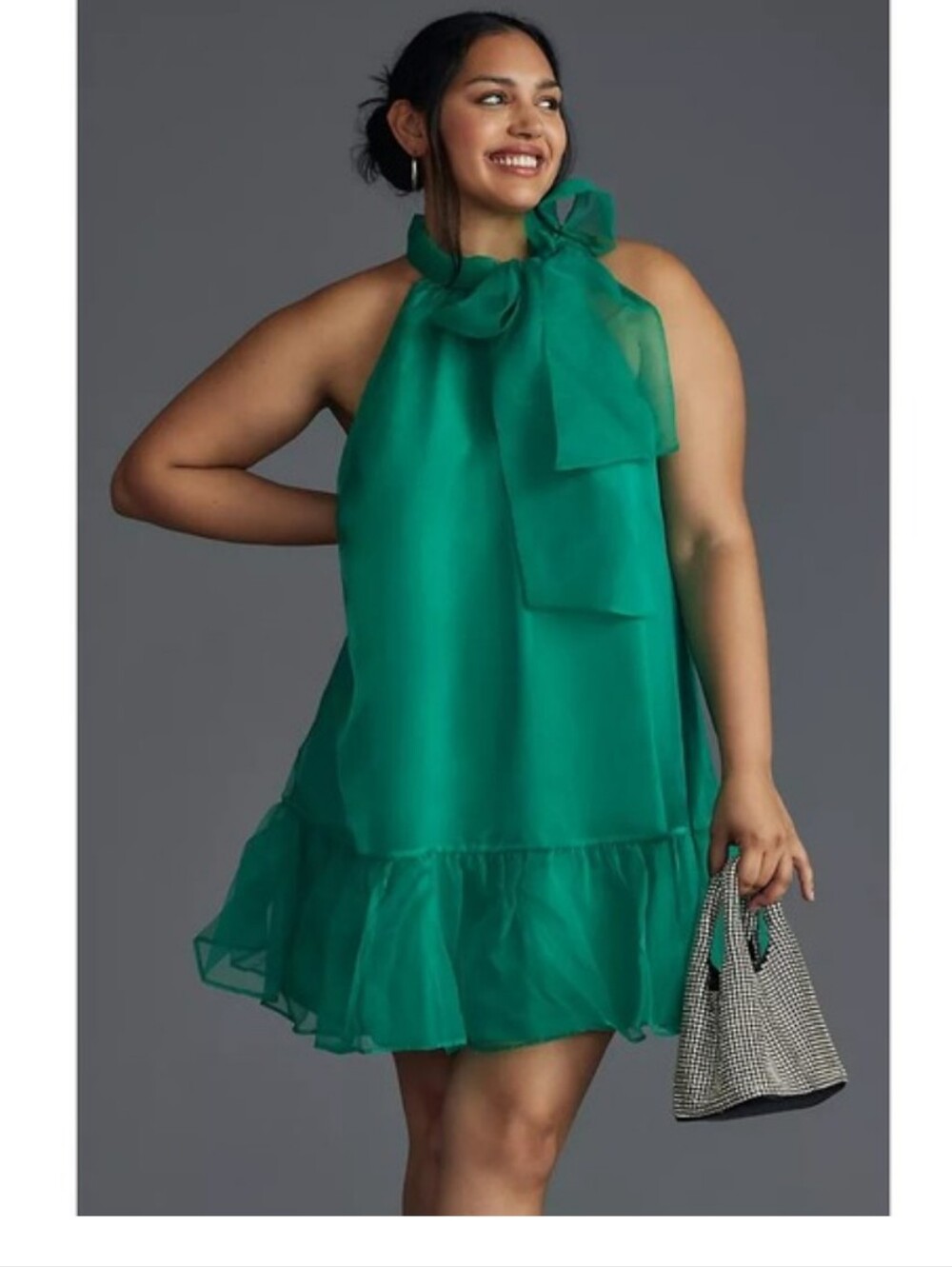 Anthropologie Maeve Organza Bow Neck Dress